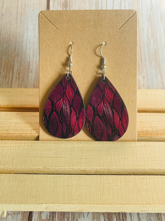 Purple-Black Scale Teardrop Earrings