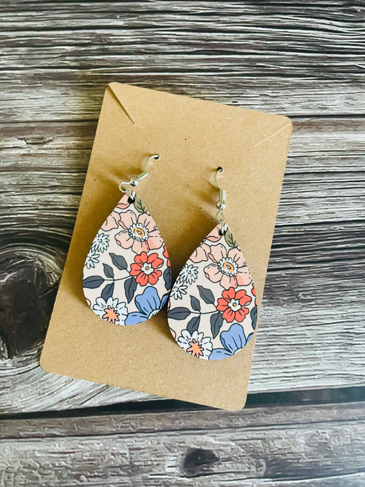 Peachy Floral Earrings