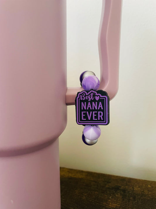 Purple Best Nana Ever Tumbler Charm