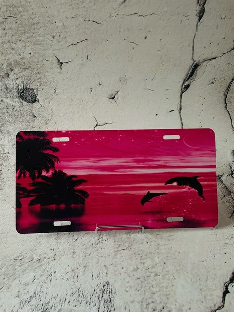 Dolphin-Pink License Plate