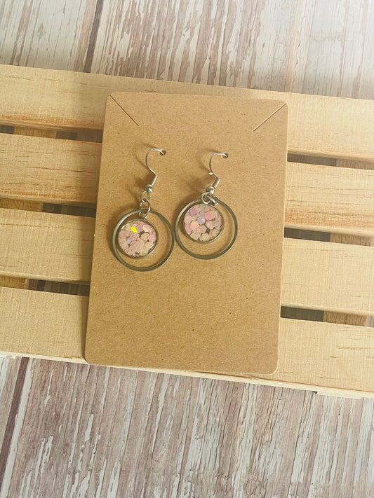 Pink Lemonade Glitter Earrings