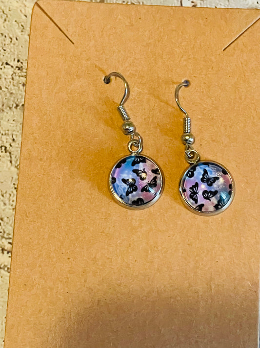 Purple Butterfly Earrings