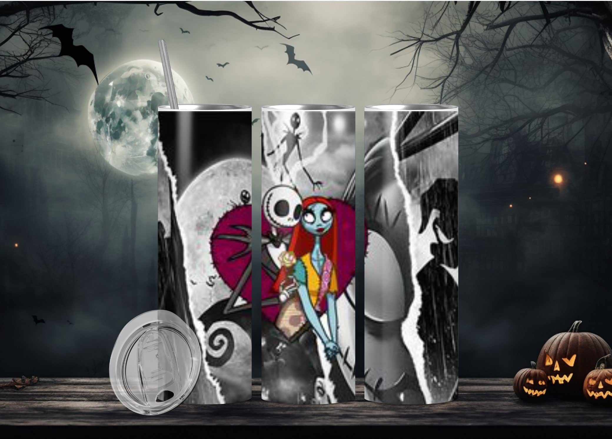 Jack and Sally tumbler orders pair