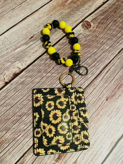 Sunflower Key Wristlet with Wallet
